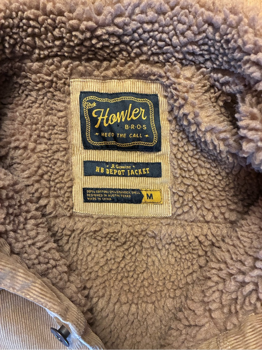 Howler Brothers Brown Corduroy Jacket Sherpa Trucker Western Coat - Picture 4 of 8